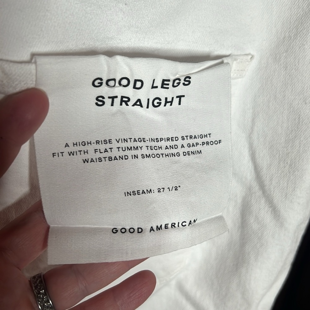 NWT Good American Good Legs Straight White Raw Hem Jeans High Rise Size 22 Plus - Picture 6 of 12